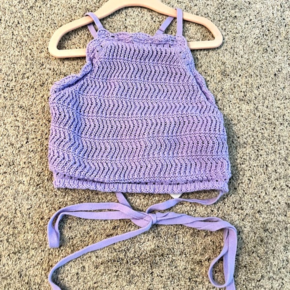 Hollister crochet 🧶 lined crop top/XS - Picture 1 of 4